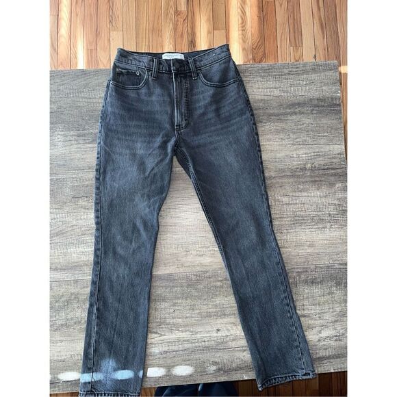 Abercrombie & Fitch 90’s Skinny High Rise Jeans Faded Black 2s short - Picture 2 of 4